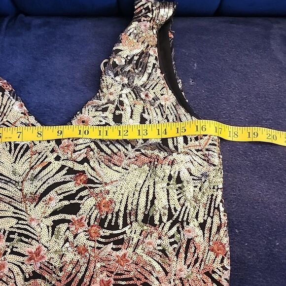 Carla Conti floral embroidered sequined multi-color glam dress size M NWT - Picture 10 of 12